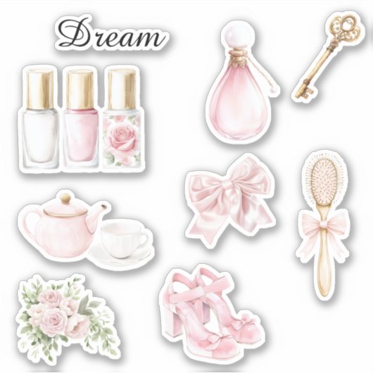 Hübscher rosa Blumen-Nagellack Aufkleber (Vorderseite)