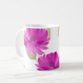 Hübscher rosa Blumenbecher Kaffeetasse (Vorderseite Links)