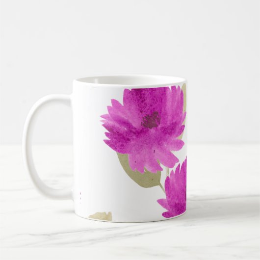 Hübscher rosa Blumenbecher Kaffeetasse (Links)