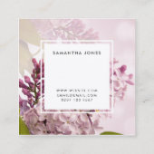 Hübscher rosa Blumendesigner Quadratische Visitenkarte (Rückseite)