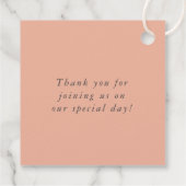 Hübscher Rosa Blumengarten Hochzeit Empfang Geschenkanhänger (Rückseite)