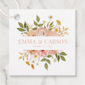 Hübscher Rosa Blumengarten Hochzeit Empfang Geschenkanhänger (Vorderseite)