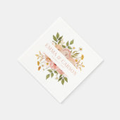 Hübscher Rosa Blumengarten Hochzeit Empfang Serviette (Ecke)