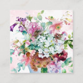Hübscher Rosa Blumengarten Hochzeitsdetails Begleitkarte (Rückseite)