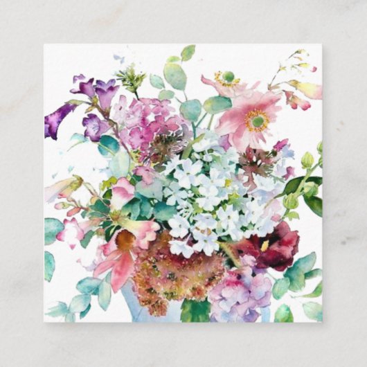 Hübscher Rosa Blumengarten Hochzeitsdetails Begleitkarte (Rückseite)