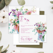 Hübscher Rosa Blumengarten Hochzeitsdetails Begleitkarte