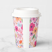 Hübscher Rosa Blumengarten Pappbecher (Rechts)