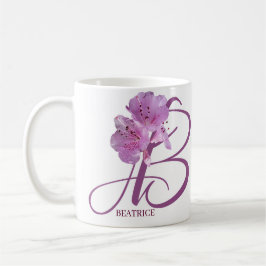 Hübscher rosa, blumengeschmückter Beatrice-Name ni Kaffeetasse