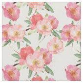 Hübscher rosa Blumenwatercolor-Garten Stoff (Nahaufnahme)