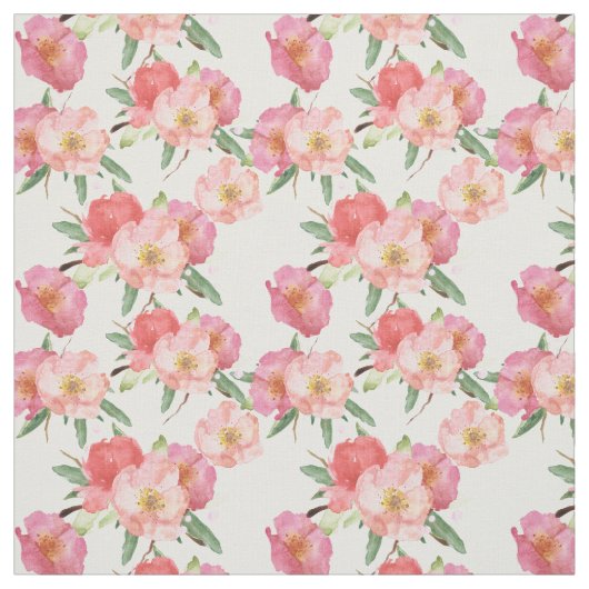 Hübscher rosa Blumenwatercolor-Garten Stoff (Muster)