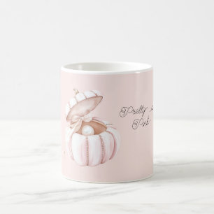 Hübscher rosa Bogen-Kürbis-Perle Kaffeetasse