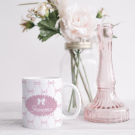 Hübscher rosa Bow Grandmillennial Style Kaffeetasse