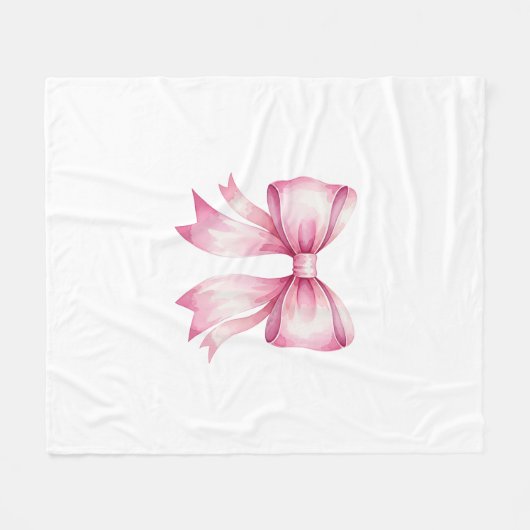 Hübscher rosa Bow-Kehlkopf Fleecedecke (Vorderseite (Horizontal))