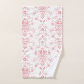 Hübscher rosa Damast auf weißem Badetuch Set (Handtuch)
