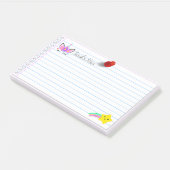 Hübscher rosa Einhorn- und Regenbogenschütze 10"x6 Post-it Klebezettel (angewinkelt)