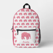Hübscher rosa Elefant  Bedruckter Rucksack (Vorderseite)