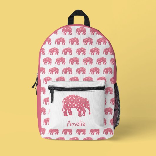 Hübscher rosa Elefant  Bedruckter Rucksack
