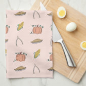 Hübscher rosa Erntedank Geschirrtuch (Viertel Falte)