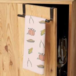 Hübscher rosa Erntedank Geschirrtuch