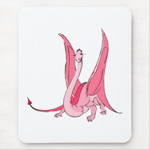 Hübscher rosa Fantasie-Drache Mousepad