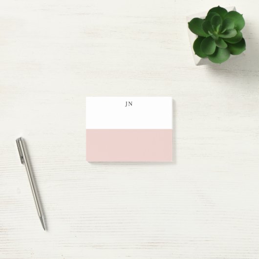 Hübscher rosa Farbblock für Monogramm Post-it Klebezettel (Büro)