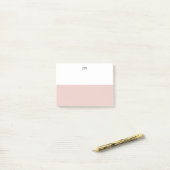 Hübscher rosa Farbblock für Monogramm Post-it Klebezettel (Auf Schreibtisch)