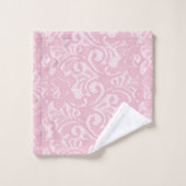 Hübscher rosa Farbstich mit Blumenmuster Badhandtuch Set (Waschlappen)