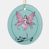 Hübscher rosa Feen-Schmuck Keramik Ornament (Links)