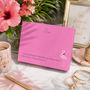 Hübscher Rosa Flamingo Bibelvers Post-it Klebezettel