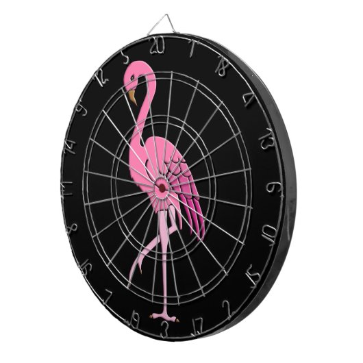 Hübscher rosa Flamingo Dartscheibe (Vorderseite rechts)