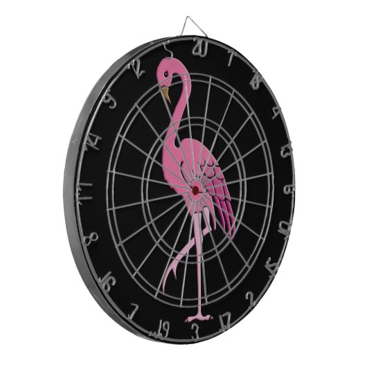 Hübscher rosa Flamingo Dartscheibe (Vorderseite Links)