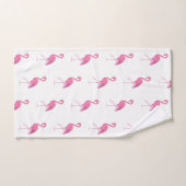 Hübscher rosa Flamingo, Fuchsie und Weiß Badhandtuch Set (Handtuch)