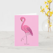 Hübscher rosa Flamingo Karte (Gelbe Blume)