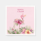 Hübscher Rosa Flamingo Serviette (Vorderseite)