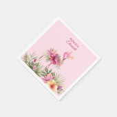 Hübscher Rosa Flamingo Serviette (Ecke)