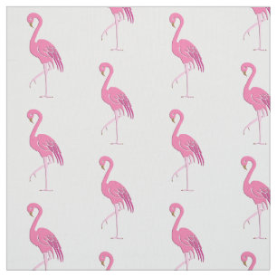 Hübscher rosa Flamingo, weißer Hintergrund Stoff