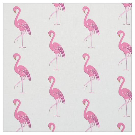 Hübscher rosa Flamingo, weißer Hintergrund Stoff (Muster)