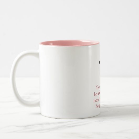 Hübscher rosa Flamingo Zweifarbige Tasse (Links)