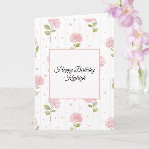 Hübscher rosa floraler Geburtstag Karte