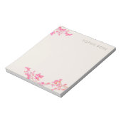 Hübscher, rosa, floraler Notepad Notizblock (Rotiert)