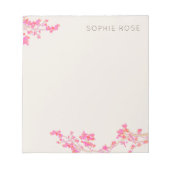 Hübscher, rosa, floraler Notepad Notizblock (Vorderseite)