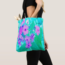 Hübscher Rosa Garten Phlox Blume Aquamarine Tasche