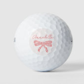 Hübscher rosa gestreifter Bugname Golfball (Vorderseite)