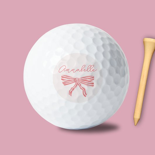 Hübscher rosa gestreifter Bugname Golfball