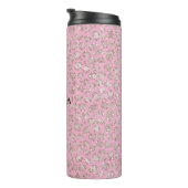 Hübscher Rosa Glitzer Glanz Leopard Thermosbecher (Nach rechts gedreht)