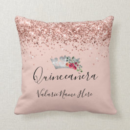 Hübscher rosa Glitzer Quinceanera Kissen