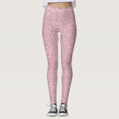 Hübscher rosa glitzernder Glitter-Sparkle-Leopard Leggings (Vorderseite)
