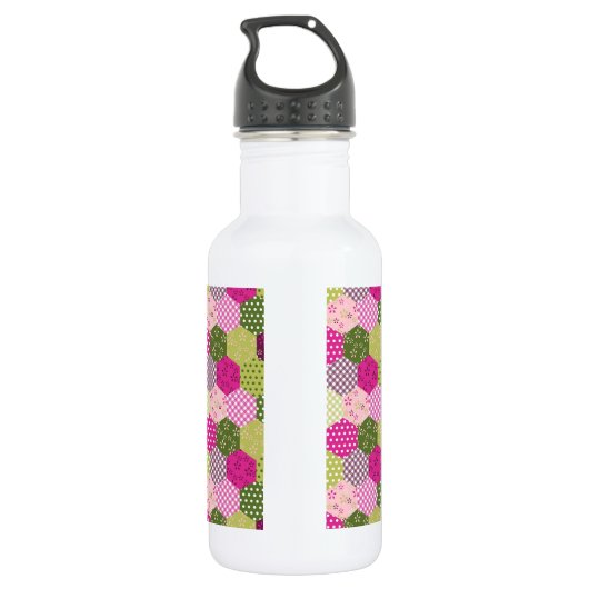 Hübscher rosa grüner edelstahlflasche (Rückseite)