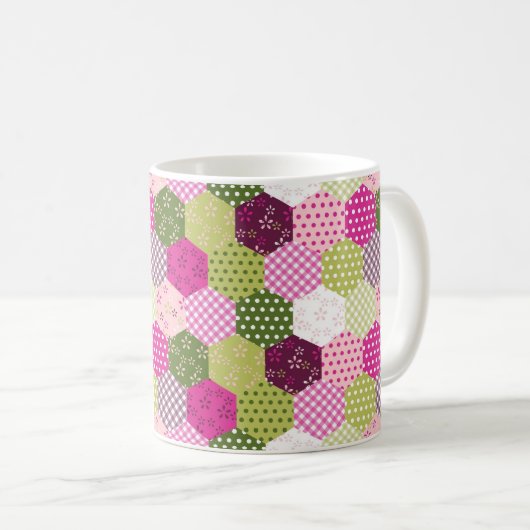 Hübscher rosa grüner kaffeetasse (VorderseiteRechts)