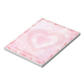 Hübscher rosa Herzchen Glücklicher Valentinstag Notizblock (Rotiert)